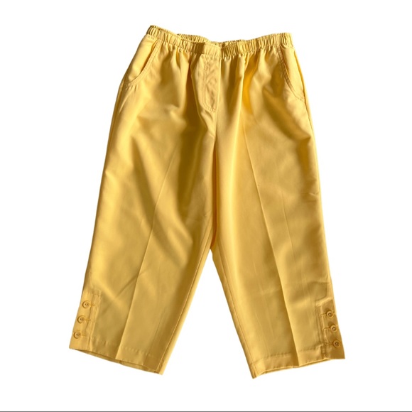 SZ 14 ALIA YELLOW CAPRI PANTS - Picture 2 of 8